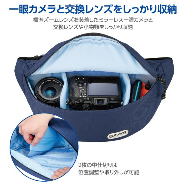 OUTDOOR PRODUCTS｜アウトドアプロダクツ カメラショルダーバッグ 07 ネイビー ODCSB07NV