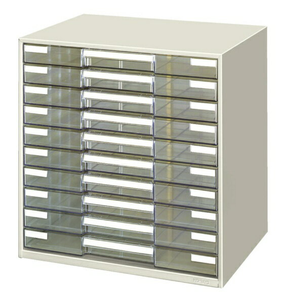 ●内容物の見やすい透明スチロール引き出しになっています。