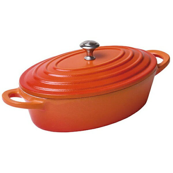 ヤマコー｜YAMACO てまひま工房 健康料理鍋 オーバル オレンジ