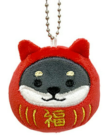 可愛くて縁起の良いダルマになったボールチェーン付きのぬいぐるみストラップです！■サイズ約6×6×6cm　※チェーンの長さ：約7cm
