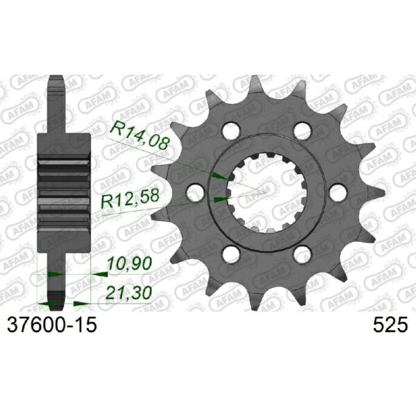 アファム｜AFAM フロントスプロケット 525-15 750 SHIVER 08-10/750 DORSODURO 09-10 37600-15