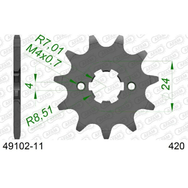 Afam - アファム｜AFAM フロントスプロケット 420-11 50RS/RX/SX 49102-11