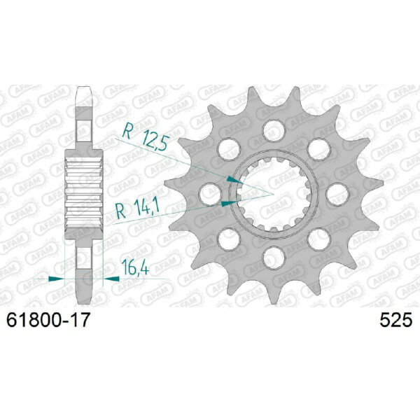 アファム｜AFAM フロントスプロケット 525-17 950/adventure/Super Enduro R/Supermoto 990/adventure R / S 61800-17