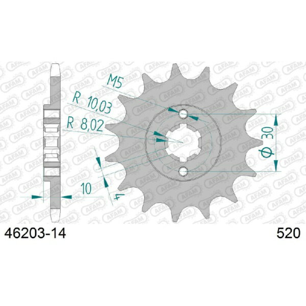 アファム｜AFAM フロントスプロケット 520-14 125MITO/EV 125CRISER 46203-14