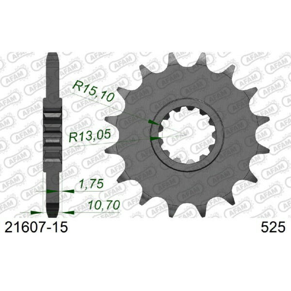 アファム｜AFAM フロントスプロケット 525-15 MT-09 13-21/MT-07 14-21/ FZ8（S） 10-16 21607-15