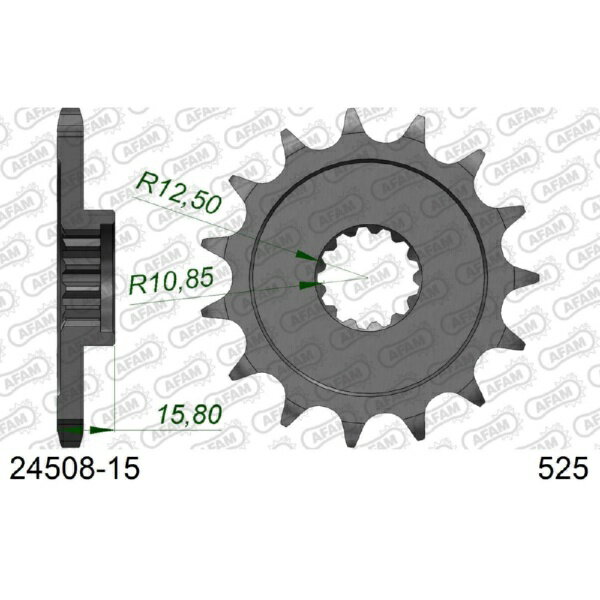 アファム｜AFAM フロントスプロケット 525-15 ZX-6 R G1-G2、J1-J2、A1P 98-02 24508-15