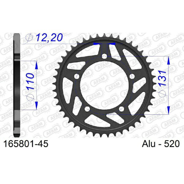 アファム｜AFAM リアスプロケット 520-45 S1000RR #520 09-10 165801-45