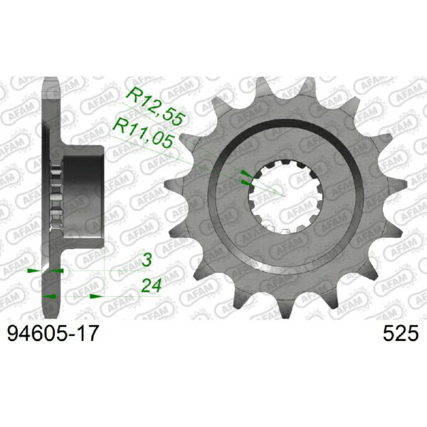 アファム｜AFAM フロントスプロケット 525-17 910 BRUTALE 989 R BRUTALE 1000 F4 1078 RR F4 94605-17