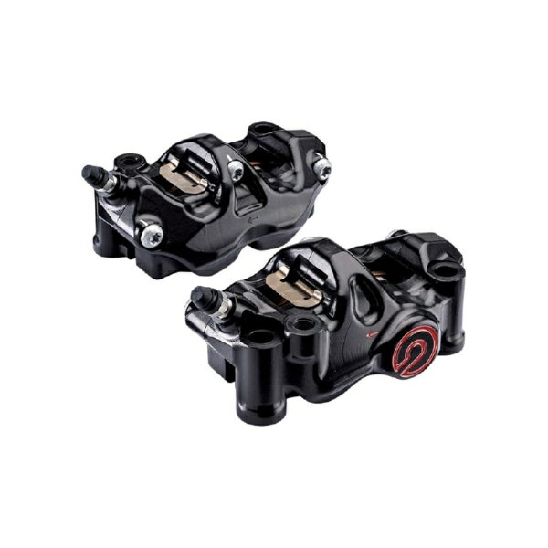 ブレンボ｜BREMBO 484 cafe racer ラジアル CNC 4P キャリパー ブラックアルマイト レッドロゴ 右 Φ32 ..