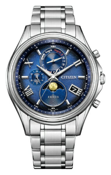 【エントリーで最大全額ポイント還元｜5/6まで】 CITIZEN｜シチズン EXCEED（エクシード）　光発電エコ・ドライブ電波時計［ソーラー電波時計］　ダイレクトフライト　ムーンフェイズ BY1020-61L