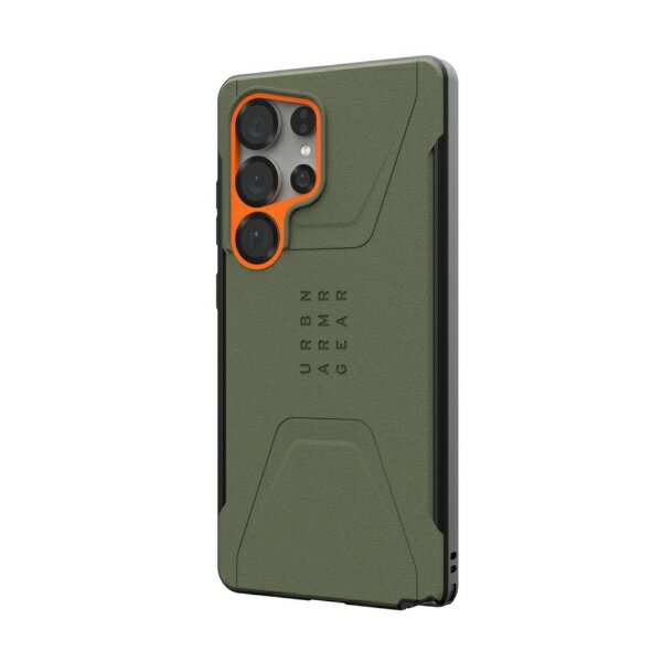 UAG｜URBAN ARMOR GEAR Galaxy S25Ultra用 マグネット対応CIVILIAN オリーブ/オレンジ UAG-GLXS25U-CMS-OL