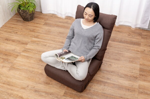 ファミリー・ライフ|Family-life ボリュームコイルスプリング座椅子 ブラウン 【メーカー直送・代金引換不可・時間指定・返品不可】