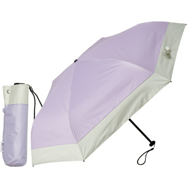 KIZAWA｜キザワ 折りたたみ傘 超軽量カーボン日傘 6本骨 バイカラー ラベンダー×オフ MEX50DP-063PI-lavender-off [晴雨兼用傘 /50cm]
