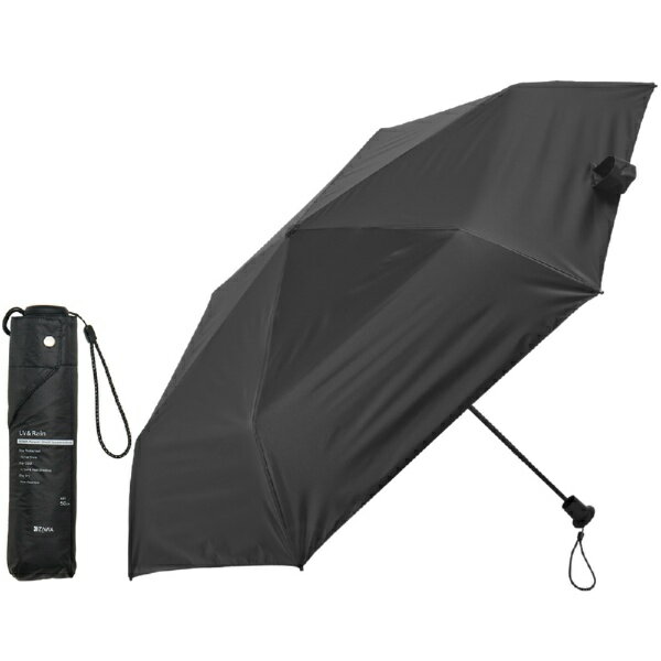 KIZAWA｜キザワ 折りたたみ傘 ユニセックスコンパクト日傘 6本骨 solano ブラック K410-M50I-black [晴雨兼用傘 /50cm]