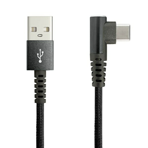 L型Type-C to Type-A高耐久強靭ケーブルゲーム・動画に最適な持ちやすさ重視のL型Type-Cケーブル。耐久性の高い硬質ナイロン素材で断線しにくくカバンの中でも絡みにくいケーブルです。Type-C搭載のスマートフォンやタブレットなどの充電やデータ転送に使用できます。急速充電3.0A(アンペア)対応急速充電対応の機器で使用できます。結束ベルト付属収納に便利な結束ベルトを付属しています。