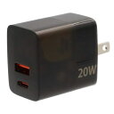 Protostar|プロトスター PD対応USB-A Type-C 2口ACアダプター ブラック ACPDCA20BK