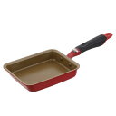 LIV PLUS|リブプラス ベストコ 卵焼き器 13×18cm エッグパン IH ガス火 マットレッド ND-2776