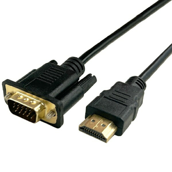 HDMI-VGA変換ケーブル1.0m■HDMI 端子を搭載した機器の映像信号を変換し、VGA（D-Sub15pin）入力端子を搭載したディスプレイ・テレビ ・プロジェクターなどに出力できます。