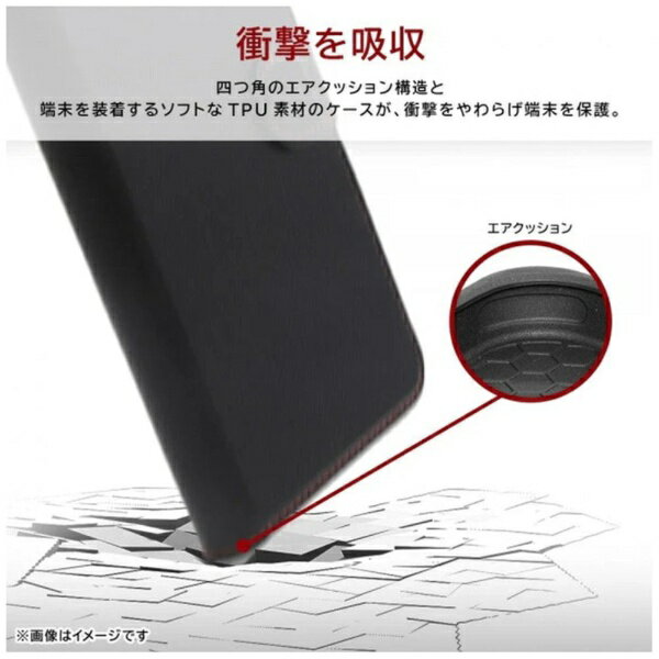 レイアウト｜rayout arrows We2 Like standard 耐衝撃 手帳型レザーケース シンプル マグネット/ ブラック/レッド RT-ARW2ELC1/BR 3