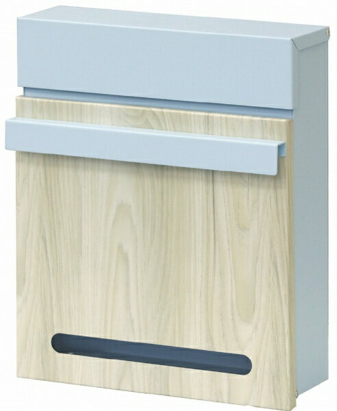 MOJYU｜モジュ 壁掛けポスト【Lucca(ルッカ)】 スカイブルー/ホワイト木目 WM002