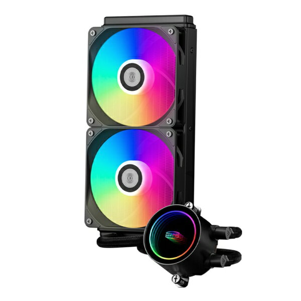 PCCOOLER｜ピーシークーラー 水冷CPUクーラー 120mmファンx2 [LGA115X/1200/1700/1851/20XX・AM4/AM5] DA120 ARGB Black ブラック DA240-ARGB-BK