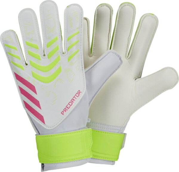 アディダス｜adidas ゴールキーパーグローブ ジュニア プレデター トレーニング ゴールキーパーグローブ キッズ（サイズ7） ホワイト×ルシッドレモン×ルシッドピンク KWA49 [ジュニア]