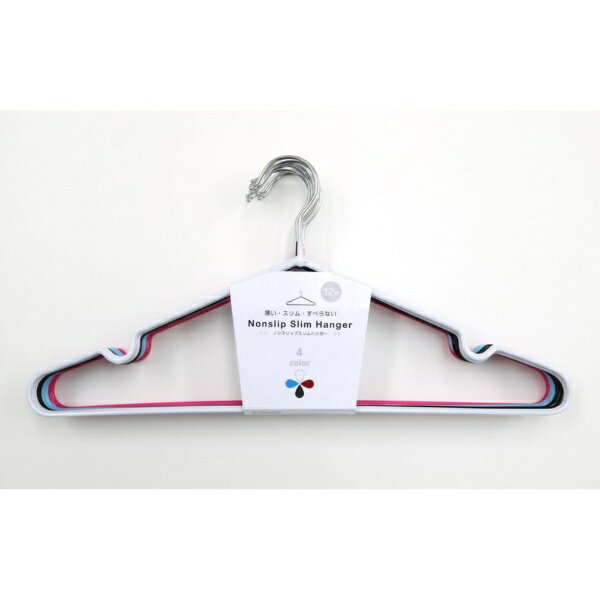 トレードワン|TRADE ONE ノンスリップスリムハンガー12P 4色セット 30596