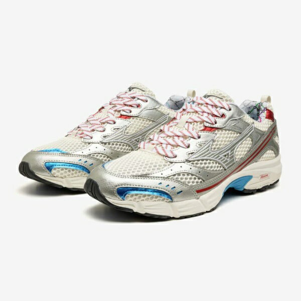mizuno｜ミズノ 男女兼用 スポーツシューズ MXR オフホワイト×シルバー×レッド D1GA2508 [ユニセックス /23.5cm /幅:3E]