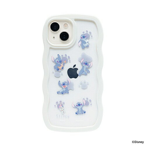 HAMEE｜ハミィ iPhone 15/14/13専用 ディズニーキャラクター うねうねケース ホワイト/スティッチ/総柄 661-990506