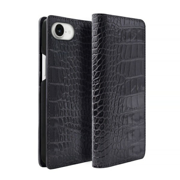 ROA｜ロア iPhone 16e　ダイアリーケース　MagSafe　LIPARI　イタリアンレザー ABBI SIGNATURE ブラック ABS27517i16E