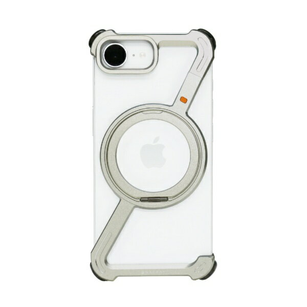 ROA｜ロア iPhone 16e 360 RingStandバンパー Hacray アルミ シルバー HR27578i16E