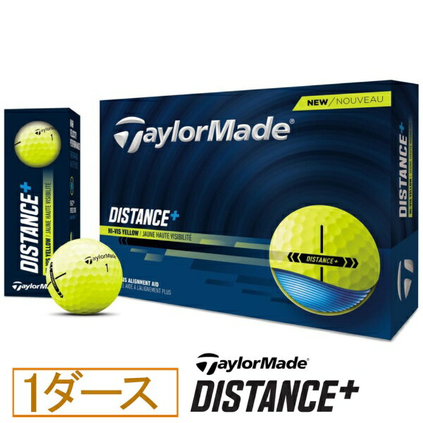 TaylorMade Golf Distance+ Golf Balls, Yellow, V9949101 [12 balls (1 dozen)]