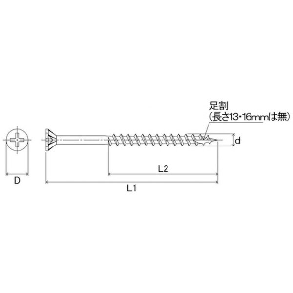 ダイドーハント｜daidohant DAIDОHANT 軸細コーススレッド＋ 半ネジ（呼び径d）3.8x（長さL1）75mm（約15本／パック）