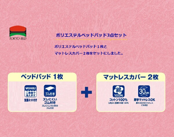 楽天ビック(ビックカメラ×楽天)の東京ベッド｜TOKYO BED ソートフィオレ ポリエステル3点セット Q クイーン ミルキーホワイト｜アングル2