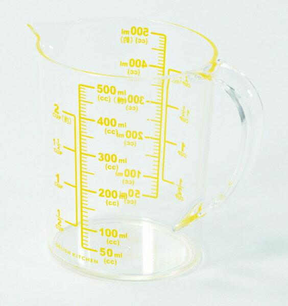 パール金属｜PEARL METAL DELISH KITCHEN 計量 カップ 耐熱 500ml 大きい目盛 イエロー イエロー CC-1848