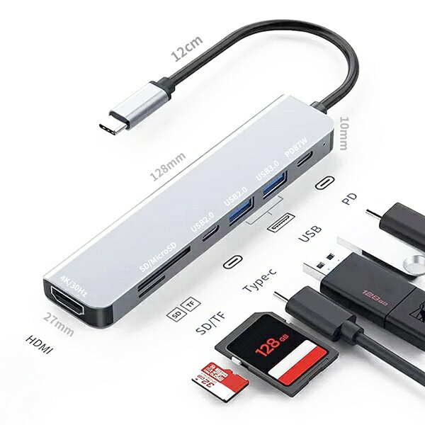 YouZipper｜ユージッパー ［USB-C オス→メス カードスロットx2 / HDMI / USB-Ax2 / USB-Cx2] USB PD対..