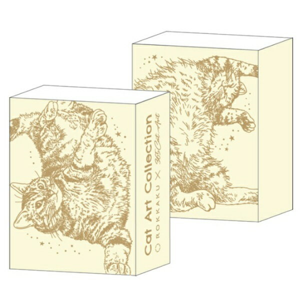 フタバ｜Futaba 箔押しメモ入りミニBOX ROKKAKU×Cat Art Collection ivory R0102502