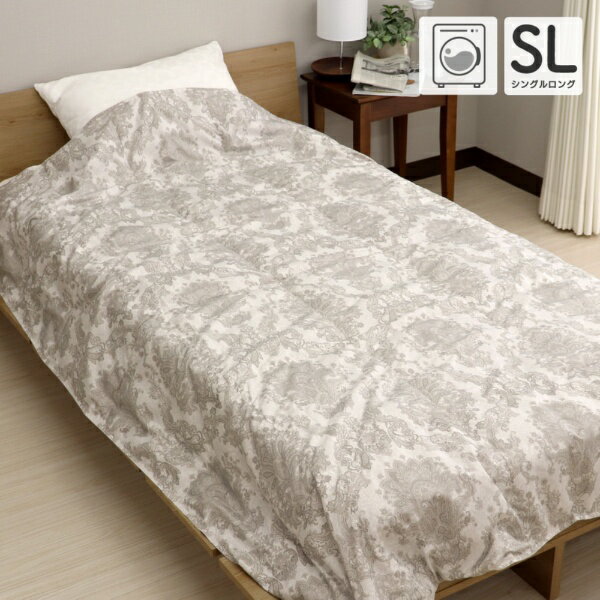 大宗｜DAISOU 西川ウォッシャブルダウンケット ペイズリー(約150x210cm) 西川 グレ...
