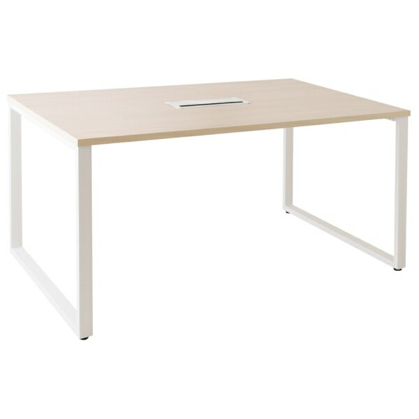 カフェ風のオフィスづくりなどに最適な「ALetto（アレット）」シリーズの横幅1500mmタイプのミーティングテーブルです。重厚感のあるブラックと明るさを演出するホワイトの選べる2つのフレームと、美しい木目調天板の組み合わせにより、ハイセン...