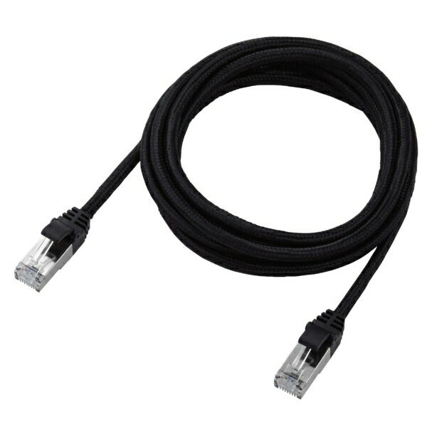 ELECOM｜エレコム LANケーブル CAT7 2m 爪折れ防止 高耐久 メッシュ シールド構造 【 モデム ルーター PS5 PS4 Xbox 等対応 】 ブラック 高耐久 ブラック LD-TWSM/BK20 [2m /カテゴリー7 /メッシュ]