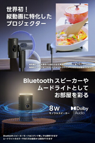 楽天ビック(ビックカメラ×楽天)のJMGO｜ジェイエムゴー 2Way 回転ボトル型コンパクトLEDプロジェクター PicoPlay＋ J61-7K4｜アングル3