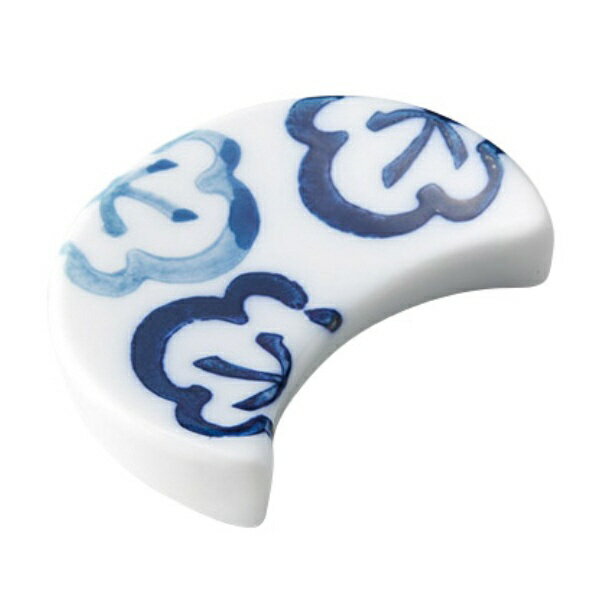 イシダ｜ISHIDA 箸置き 5cm 三日月梅紋 箸置 陶器