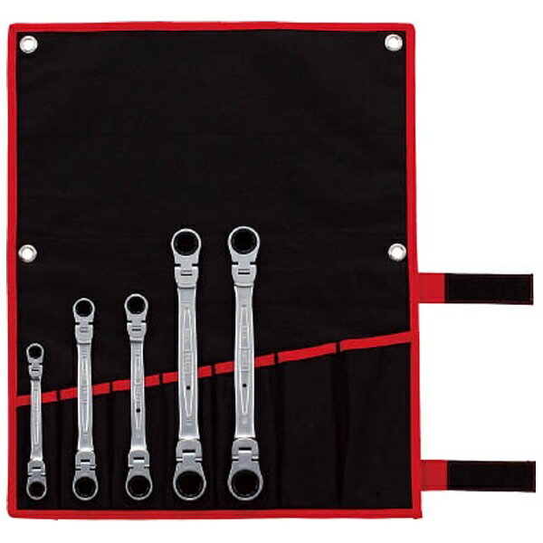 【エントリーで最大全額ポイント還元｜3/11まで】 TONE｜トネ 両首振ラチェットめがねレンチセット RMFW500[RMFW500]