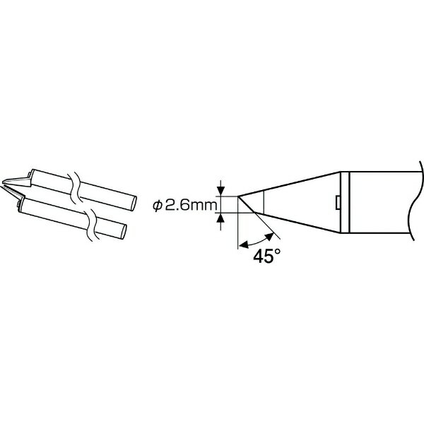 白光｜HAKKO こて先　CHIP　2.6C型　A1576 （1セット2本）
