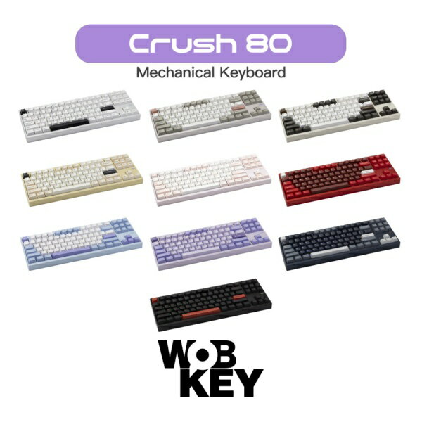 WOBKEY｜ウォブキー キーボード Crush 80 Pro(英語配列) ブルー PC80REBLUE [有線・ワイヤレス /Bluetooth・USB]