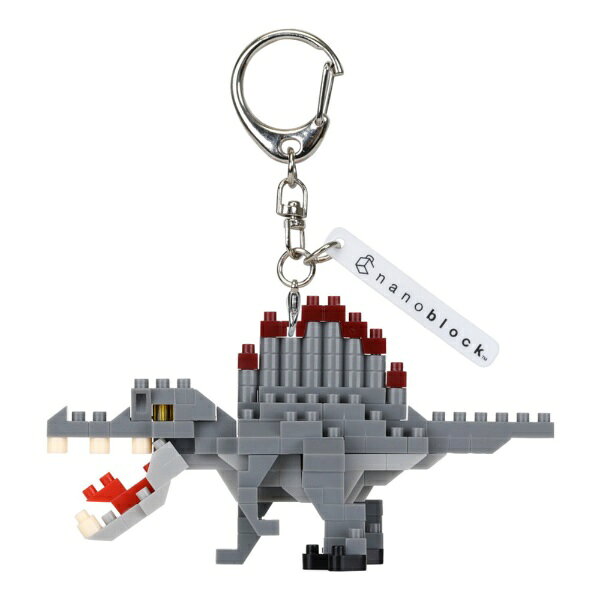組み立て時間ゼロ。ブロックモチーフの持ち歩けるフィギュア「n-fig（エヌフィグ）」から、スピノサウルスが登場！！■ナノブロックを組み立てるのはめんどくさい！でも完成品なら欲しい！そんなワガママに応えたナノブロック型フィギュア。■キーチェーンは取り外し可能なので、バッグや鍵などにつけたり、フィギュアとして飾ったり、自由に楽しむことができます。■フィギュアの各所についているポッチはナノブロックと同規格になっており、手持ちのナノブロックでプチアレンジが可能です。○対象年齢： 15歳以上
