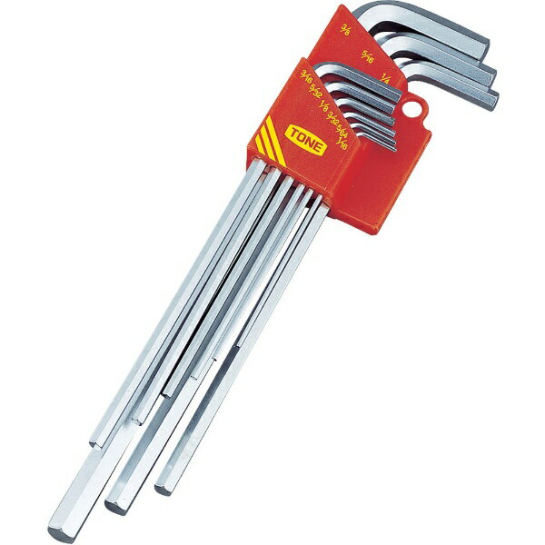 Hexagon Wrentch - TONE｜トネ マスターツールロング六角棒L形レンチセット　吋目　9pcs　ALB900《※画像はイメージです。実際の商品とは異なります》