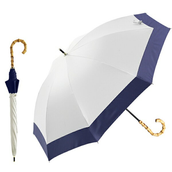 KIZAWA｜キザワ 日傘 長傘 ショート丈 8本骨 バイカラー ithm オフ×ネイビー MDP-08120PI-off-navy [晴雨兼用傘 /50cm]