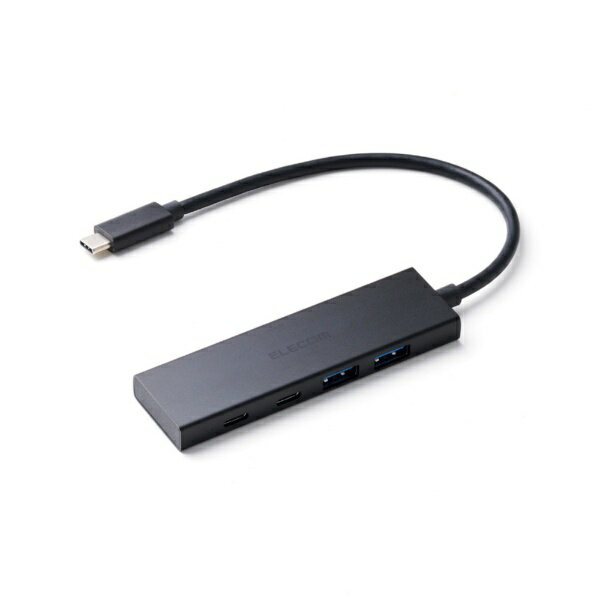 ELECOM｜エレコム U3HC-H042PBK USB-C → USB-C＋USB-A 変換ハブ (iPadOS/Mac/Windows11対応) ブラック [バス＆セルフパワー /4ポート /USB 3.2 Gen2対応 /USB Power Delivery対応]