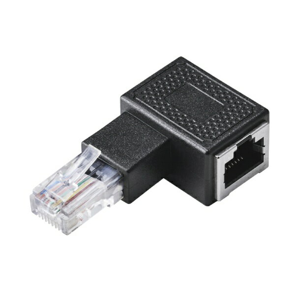 ELECOM｜エレコム LANケーブル 延長コネクタ L字左向き 変換アダプタ Cat5e RJ45 中継コネクタ ギガビット対応 ブラック ブラック LD-RJ45U5ELLBK [カテゴリー5e]
